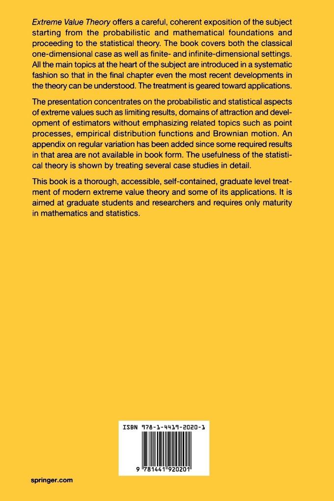 Weitere Ansicht: Extreme Value Theory | Ana Ferreira, Laurens De Haan