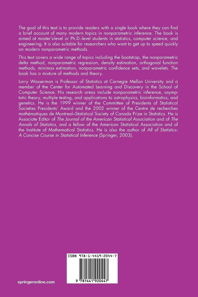 Weitere Ansicht: All of Nonparametric Statistics | Larry Wasserman