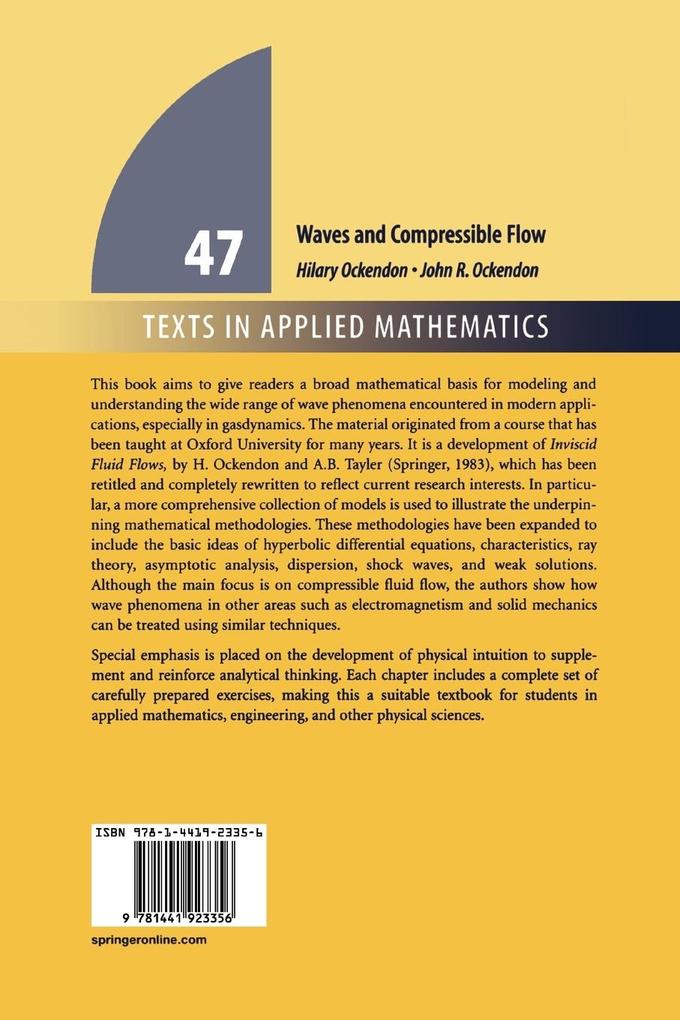 Weitere Ansicht: Waves and Compressible Flow | Hilary Ockendon, John R. Ockendon