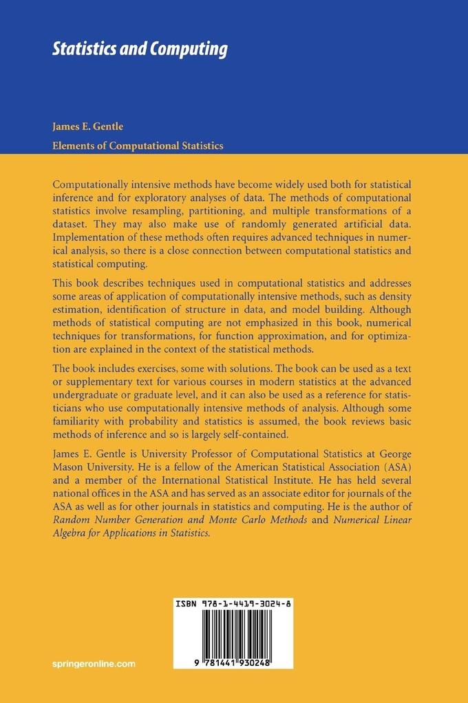 Weitere Ansicht: Elements of Computational Statistics | James E. Gentle