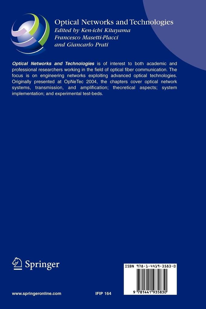 Weitere Ansicht: Optical Networks and Technologies