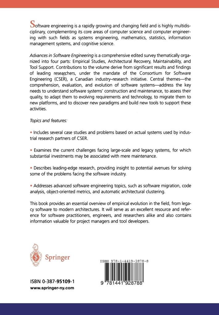 Weitere Ansicht: Advances in Software Engineering