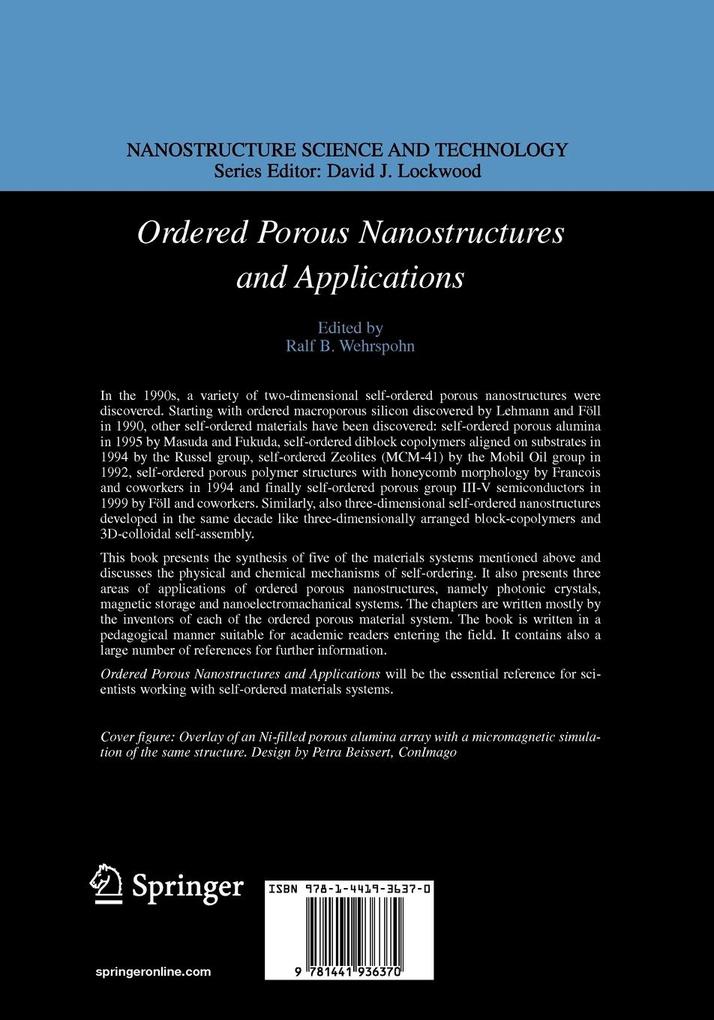 Weitere Ansicht: Ordered Porous Nanostructures and Applications