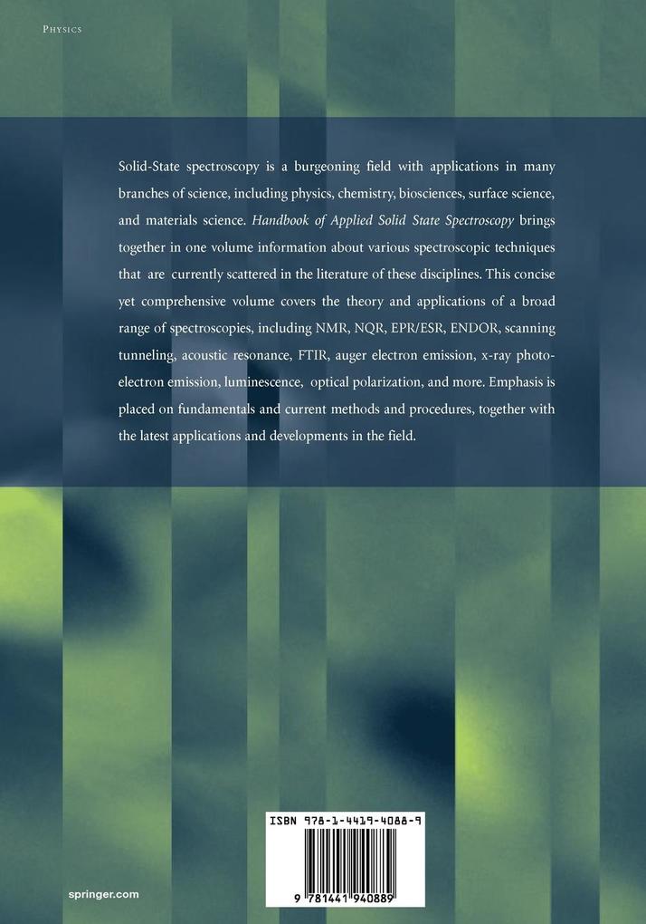 Weitere Ansicht: Handbook of Applied Solid State Spectroscopy