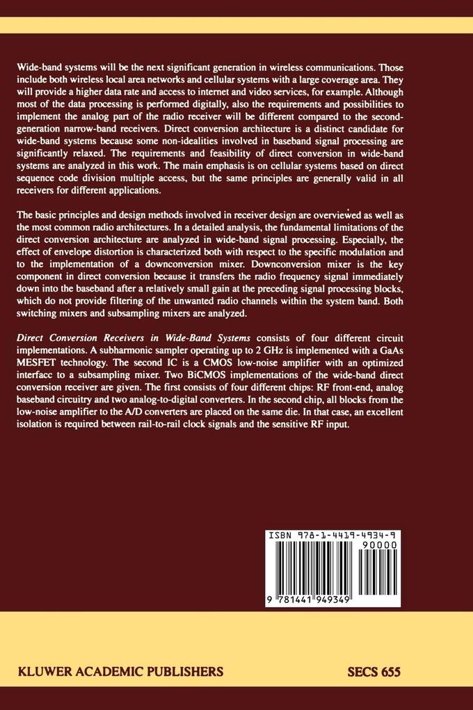 Weitere Ansicht: Direct Conversion Receivers in Wide-Band Systems | Aarno Pärssinen