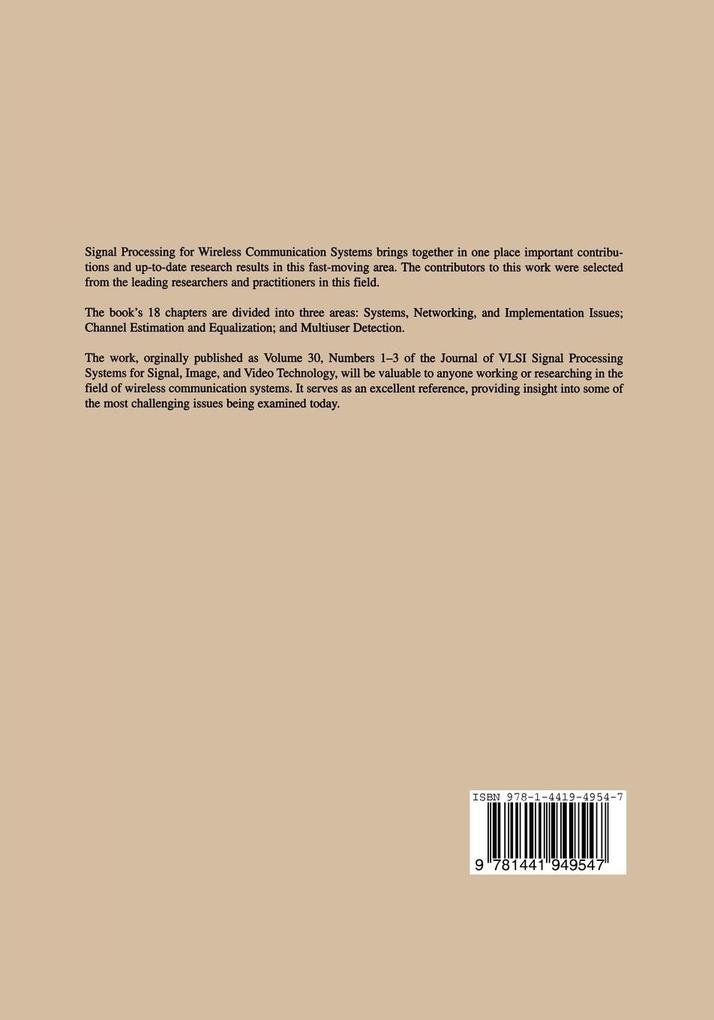Weitere Ansicht: Signal Processing for Wireless Communication Systems