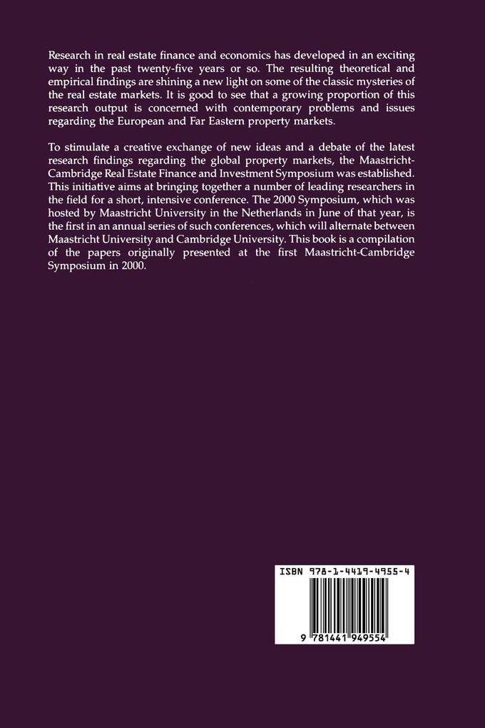 Weitere Ansicht: New Directions in Real Estate Finance and Investment