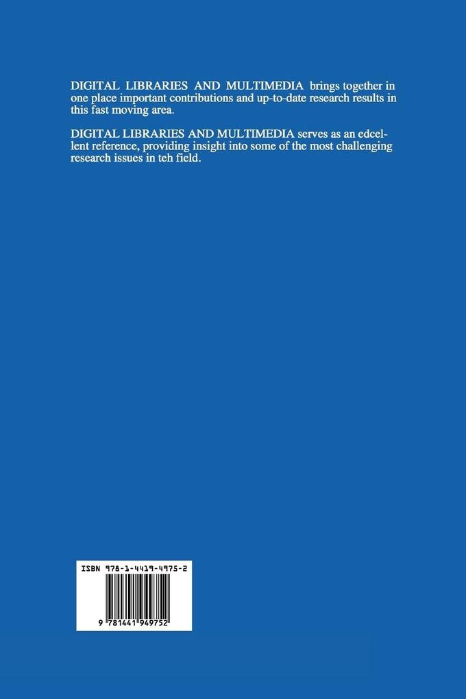 Weitere Ansicht: Digital Libraries and Multimedia