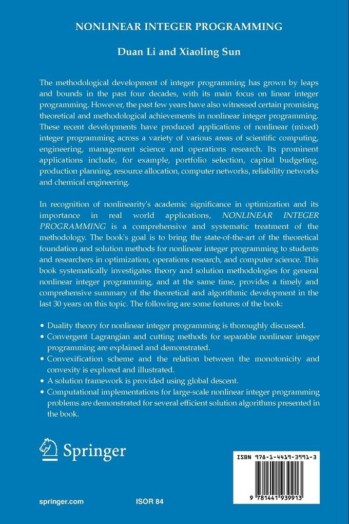 Weitere Ansicht: Nonlinear Integer Programming | Duan Li, Xiaoling Sun