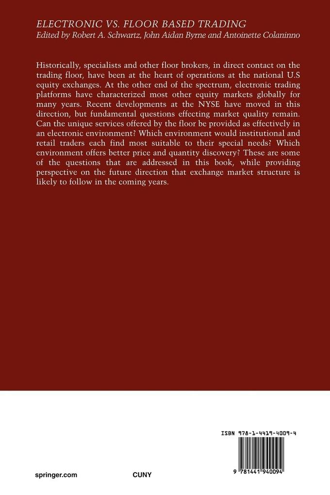 Weitere Ansicht: Electronic vs. Floor Based Trading