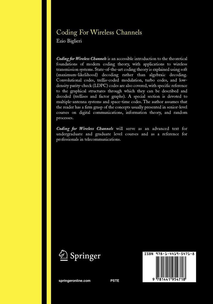 Weitere Ansicht: Coding for Wireless Channels | Ezio Biglieri