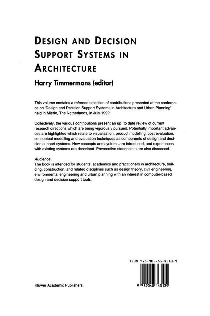 Weitere Ansicht: Design and Decision Support Systems in Architecture