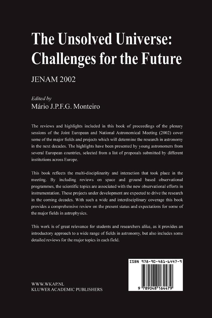 Weitere Ansicht: The Unsolved Universe: Challenges for the Future