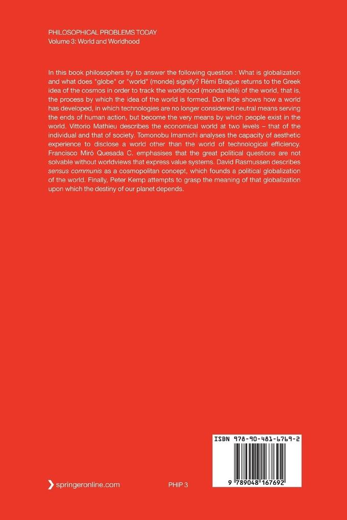 Weitere Ansicht: World and Worldhood / Monde et Mondanéité