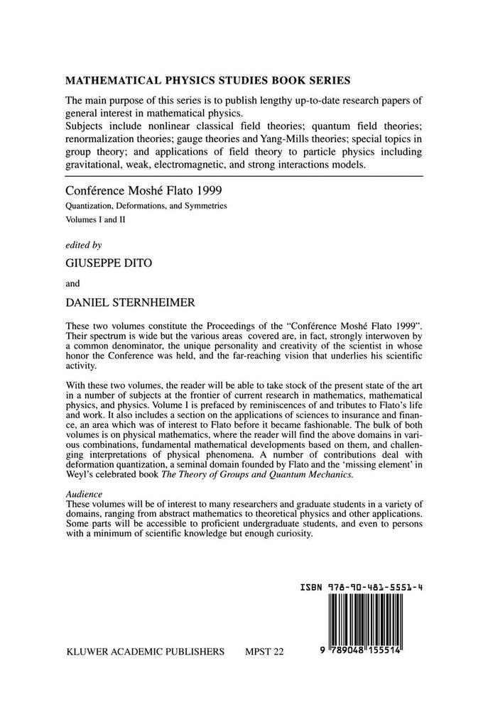 Weitere Ansicht: Conférence Moshé Flato 1999