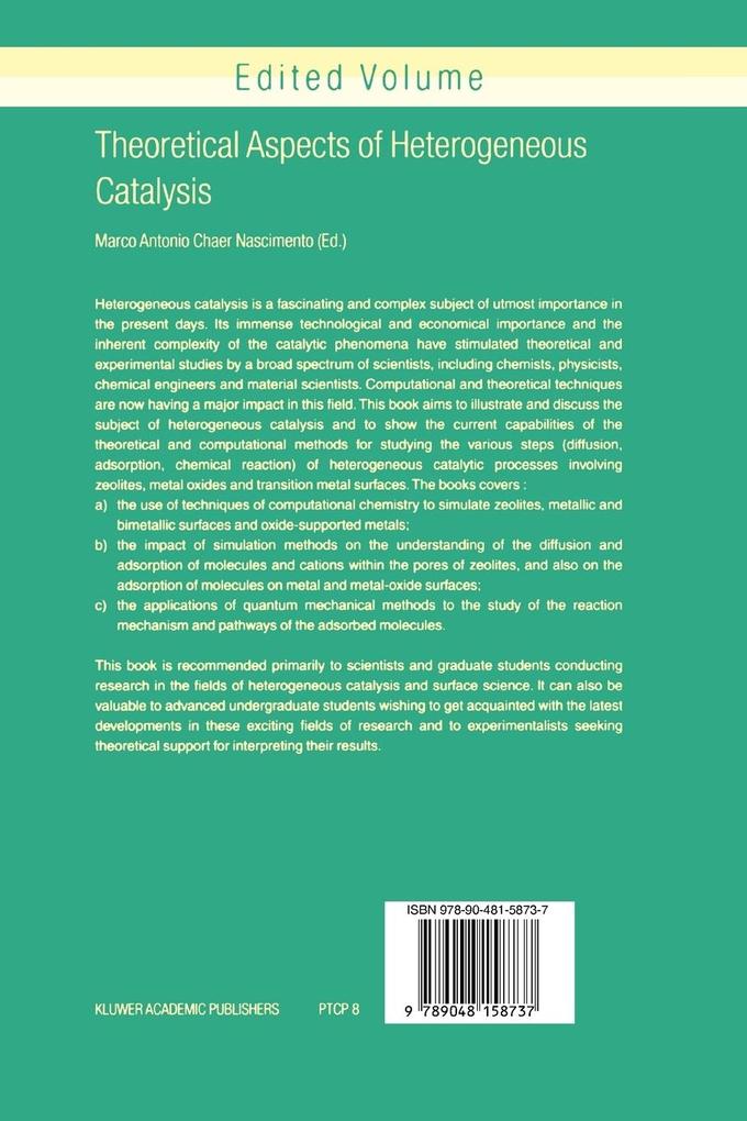 Weitere Ansicht: Theoretical Aspects of Heterogeneous Catalysis