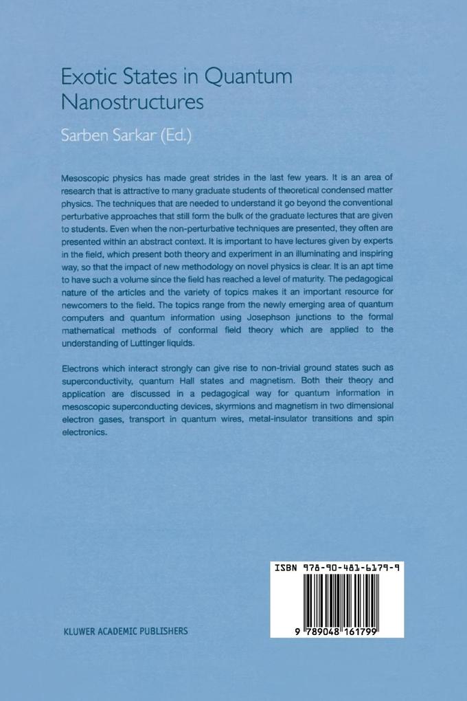 Weitere Ansicht: Exotic States in Quantum Nanostructures