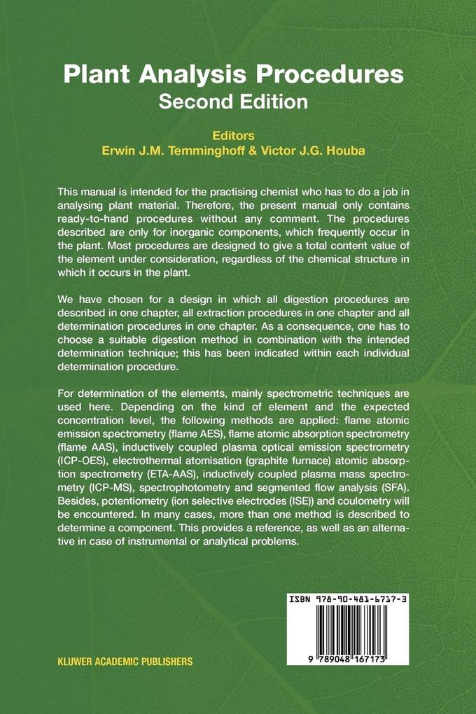 Weitere Ansicht: Plant Analysis Procedures