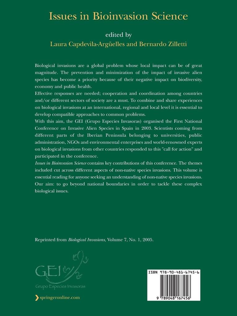 Weitere Ansicht: Issues in Bioinvasion Science