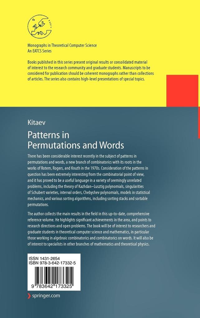 Weitere Ansicht: Patterns in Permutations and Words | Sergey Kitaev