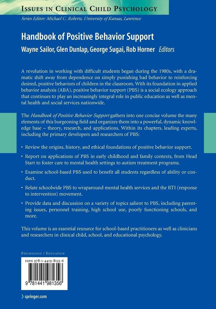 Weitere Ansicht: Handbook of Positive Behavior Support