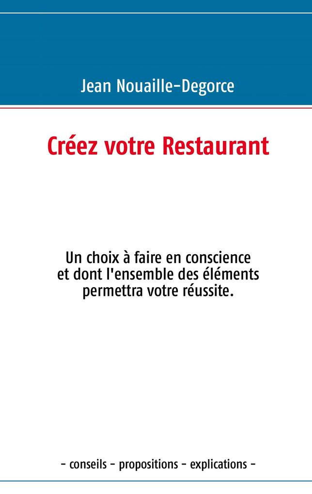 Produktbild: Créez votre Restaurant | Jean Nouaille-Degorce
