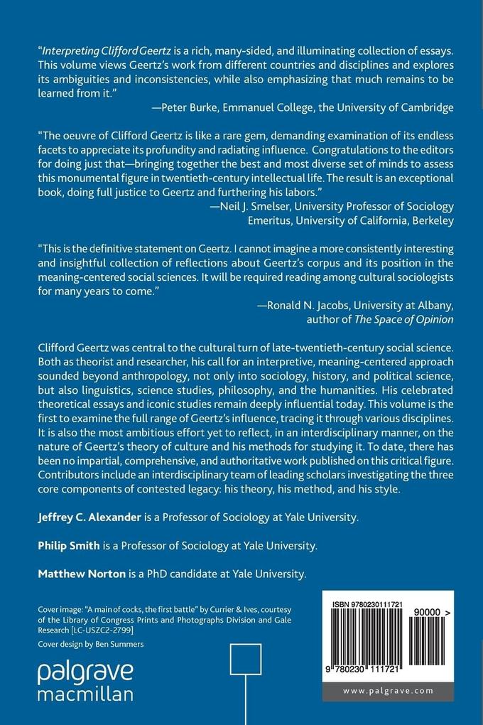 Weitere Ansicht: Interpreting Clifford Geertz | Jeffrey C. Alexander, Philip Smith