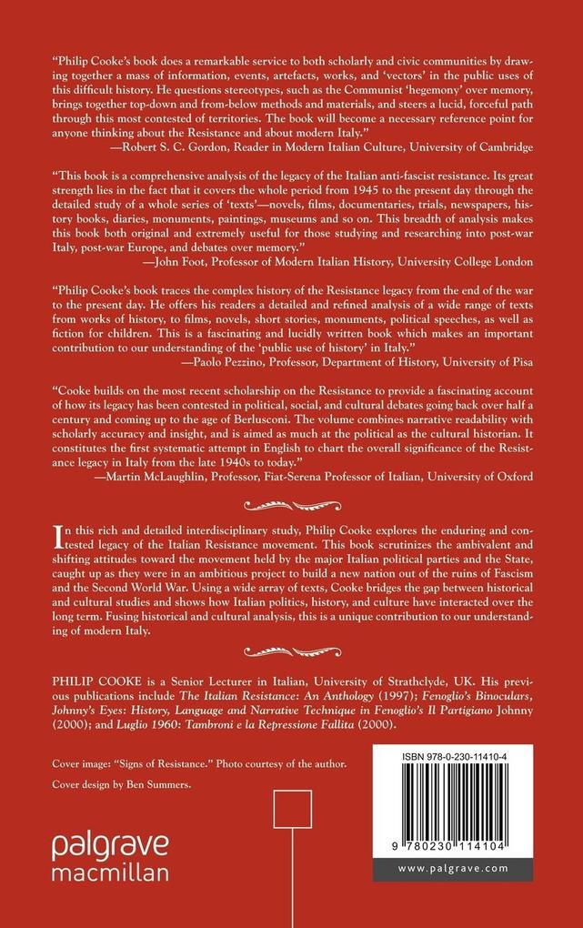 Weitere Ansicht: The Legacy of the Italian Resistance | Philip Cooke