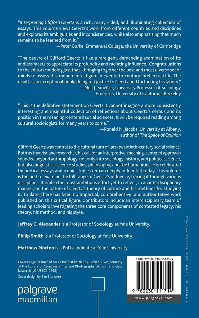 Weitere Ansicht: Interpreting Clifford Geertz | Jeffrey C Alexander, Philip Smith