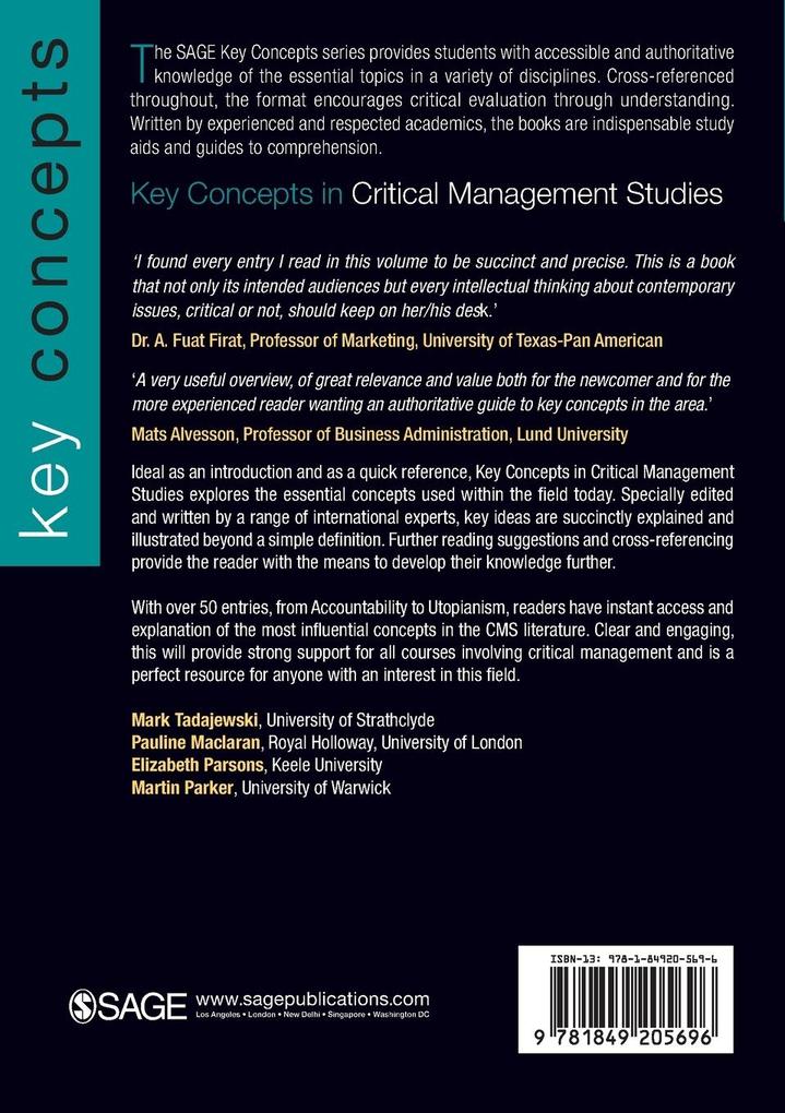 Weitere Ansicht: Key Concepts in Critical Management Studies
