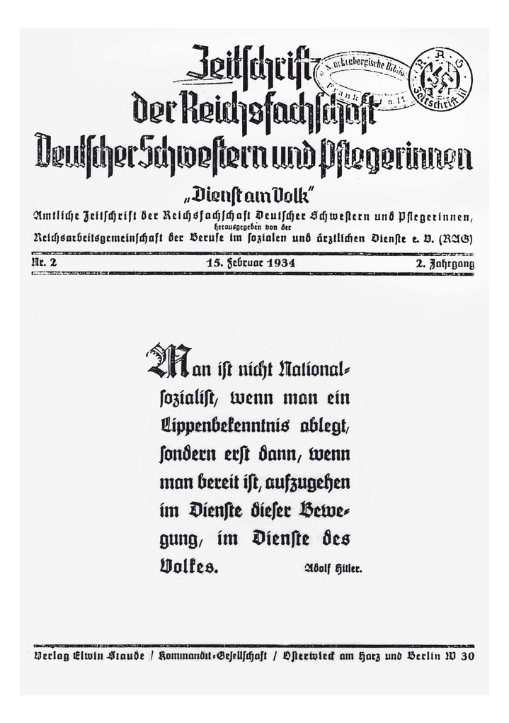 Weitere Ansicht: Krankenpflege im Nationalsozialismus