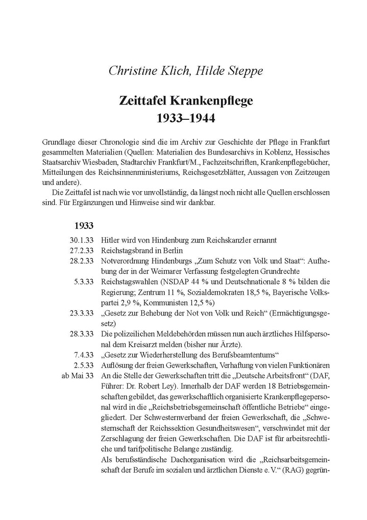 Weitere Ansicht: Krankenpflege im Nationalsozialismus