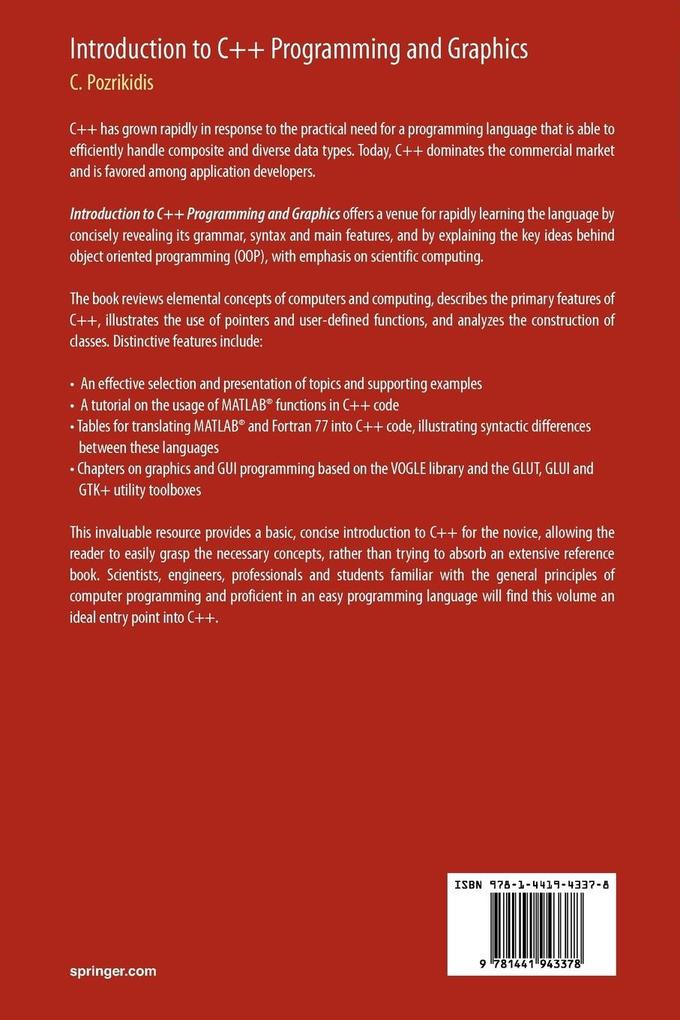 Weitere Ansicht: Introduction to C++ Programming and Graphics | Constantine Pozrikidis