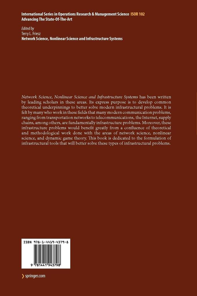 Weitere Ansicht: Network Science, Nonlinear Science and Infrastructure Systems