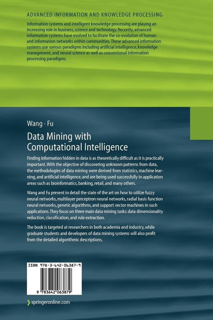 Weitere Ansicht: Data Mining with Computational Intelligence | Xiuju Fu, Lipo Wang