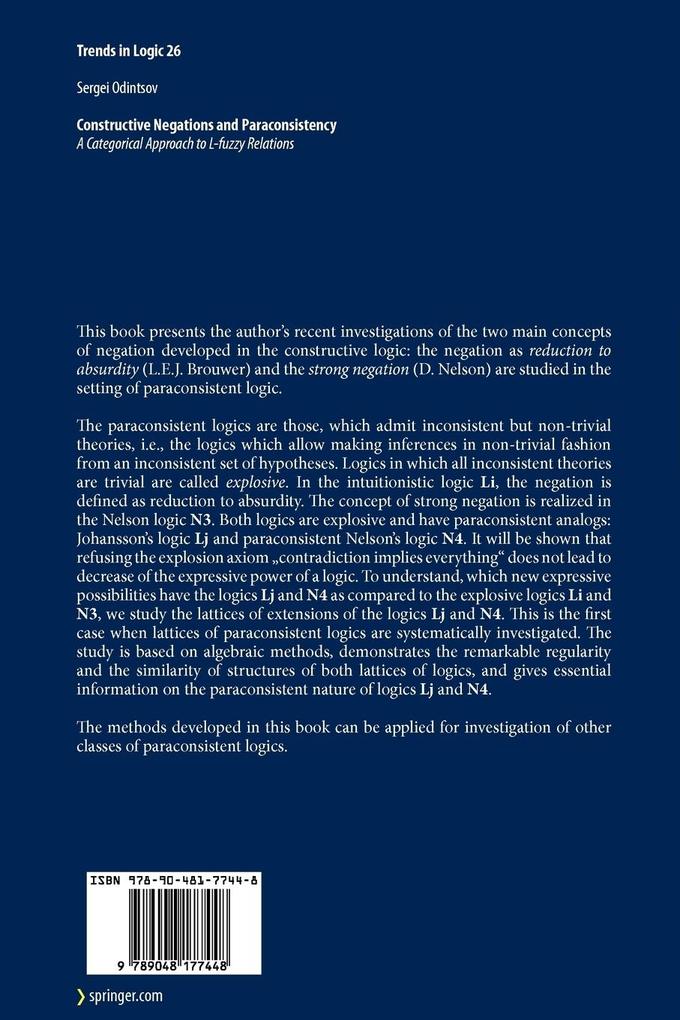 Weitere Ansicht: Constructive Negations and Paraconsistency | Sergei Odintsov