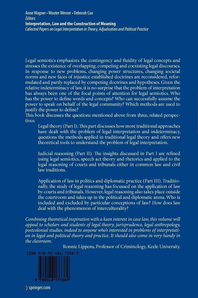 Weitere Ansicht: Interpretation, Law and the Construction of Meaning