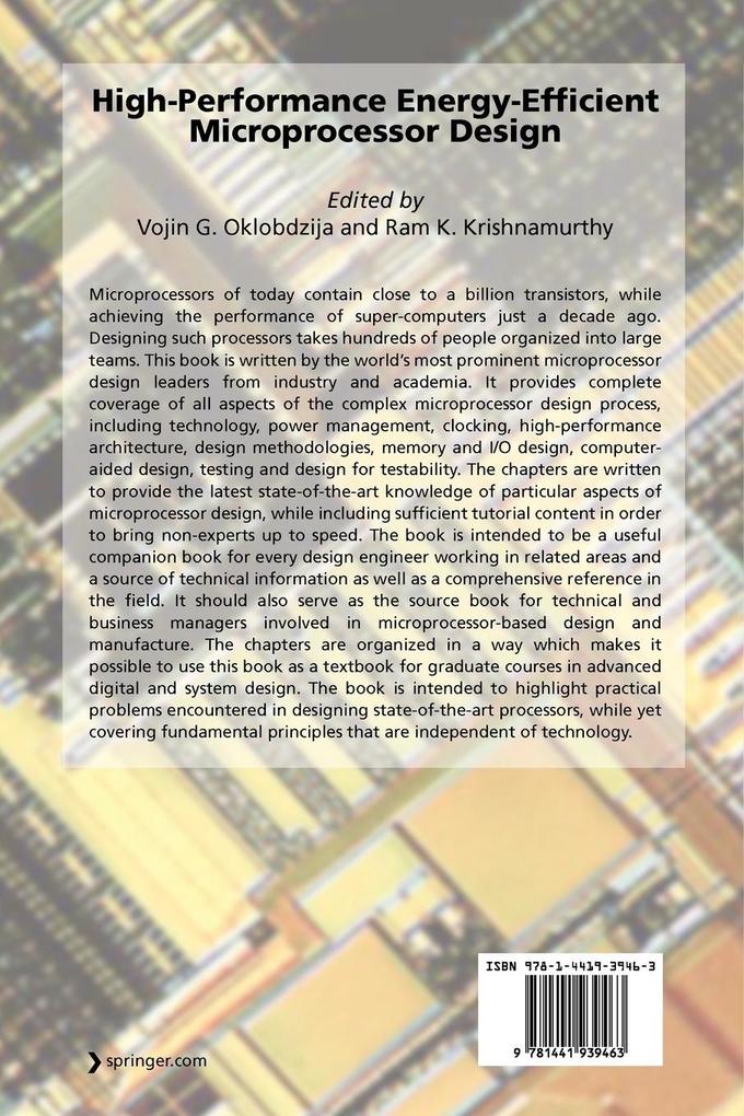 Weitere Ansicht: High-Performance Energy-Efficient Microprocessor Design