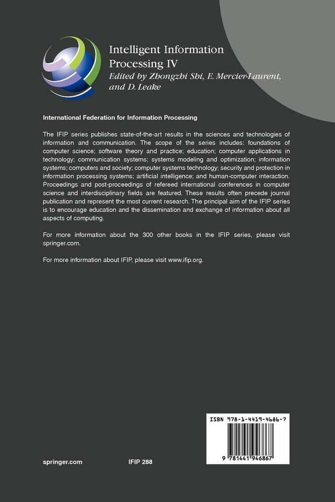 Weitere Ansicht: Intelligent Information Processing IV