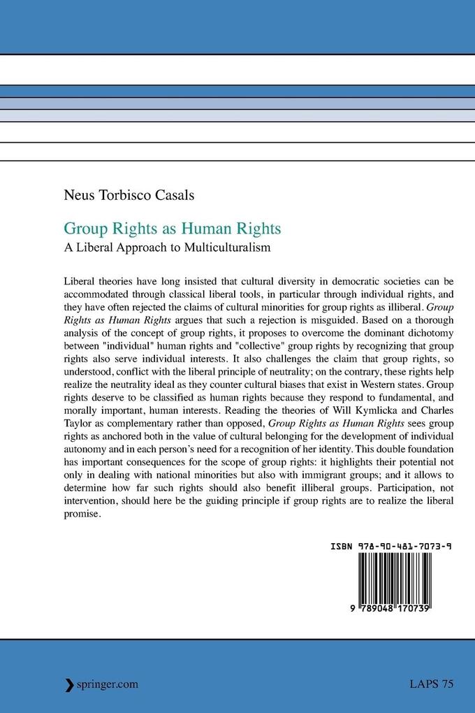 Weitere Ansicht: Group Rights as Human Rights | Neus Torbisco Casals