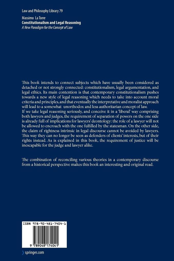 Weitere Ansicht: Constitutionalism and Legal Reasoning | Massimo La Torre