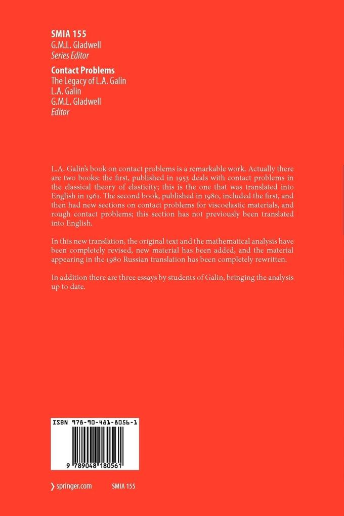 Weitere Ansicht: Contact Problems | L. A. Galin