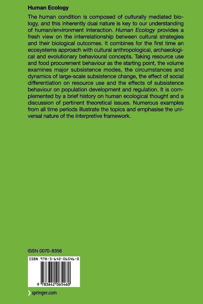 Weitere Ansicht: Human Ecology | Holger Schutkowski