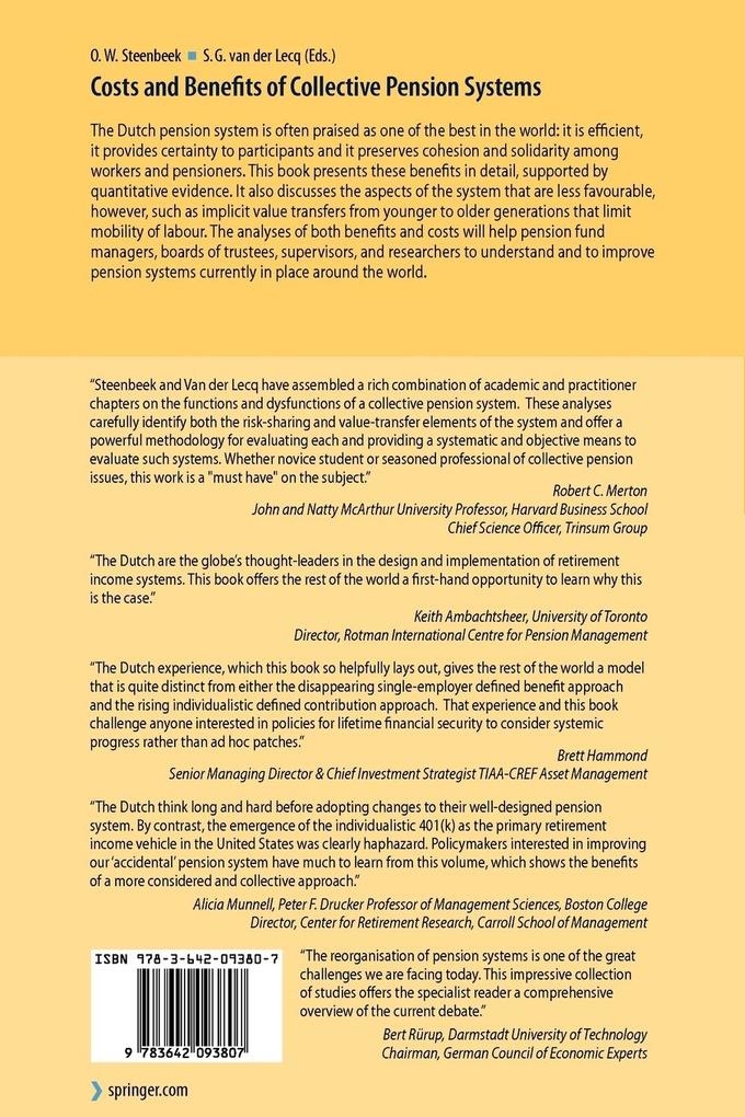 Weitere Ansicht: Costs and Benefits of Collective Pension Systems