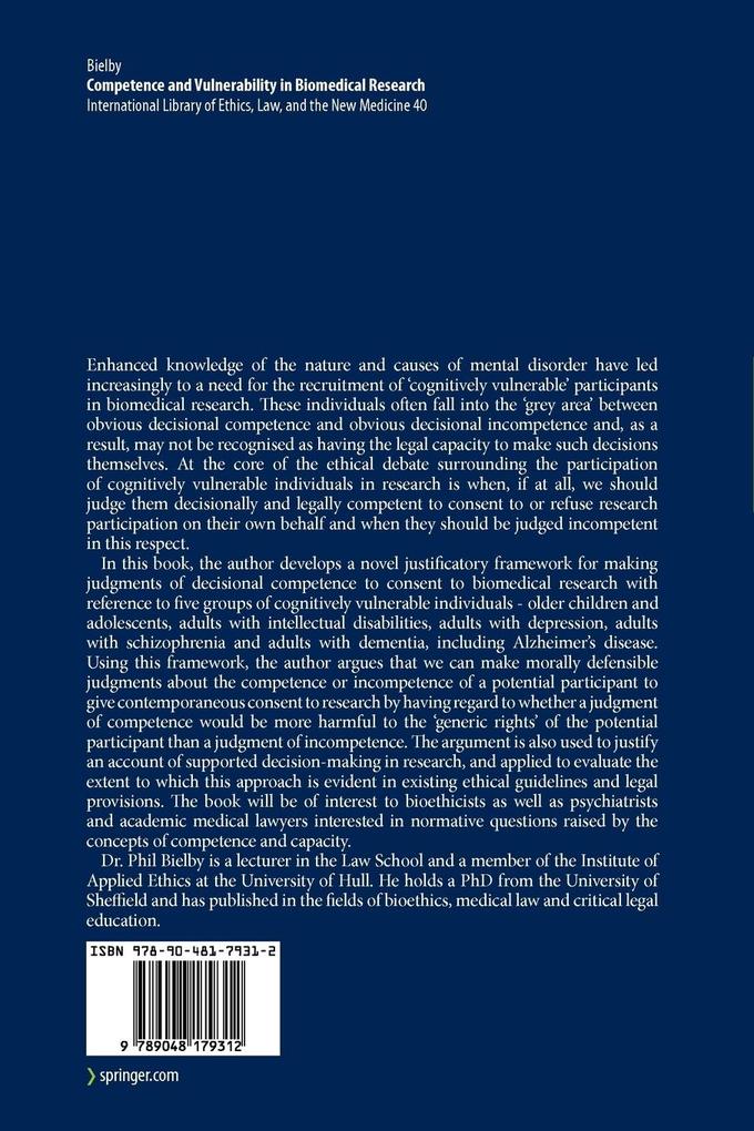 Weitere Ansicht: Competence and Vulnerability in Biomedical Research | Philip Bielby