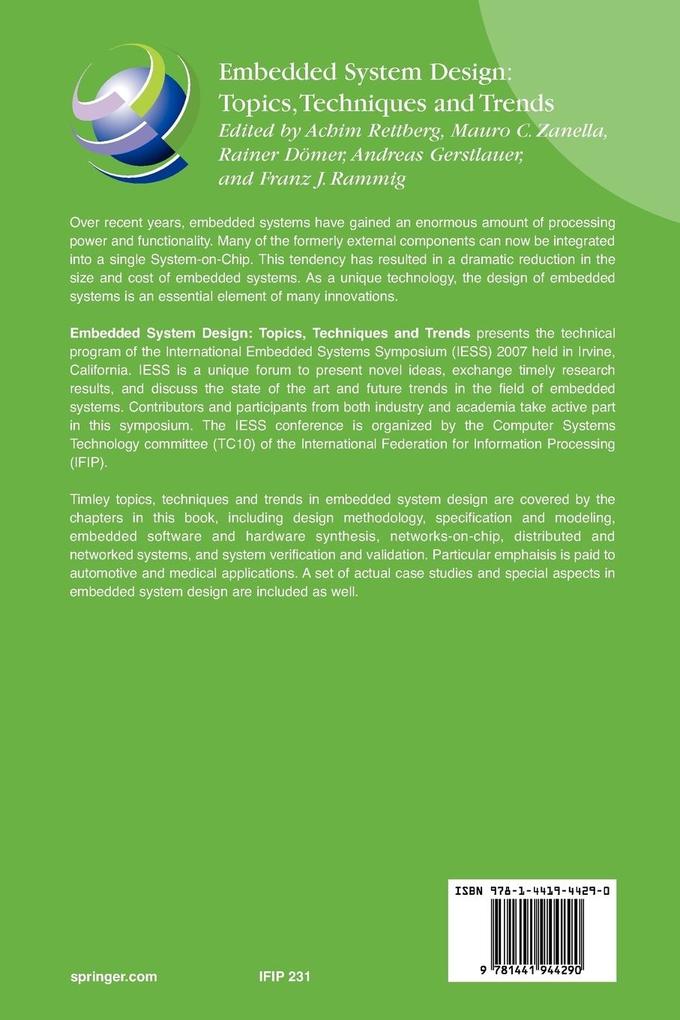 Weitere Ansicht: Embedded System Design: Topics, Techniques and Trends