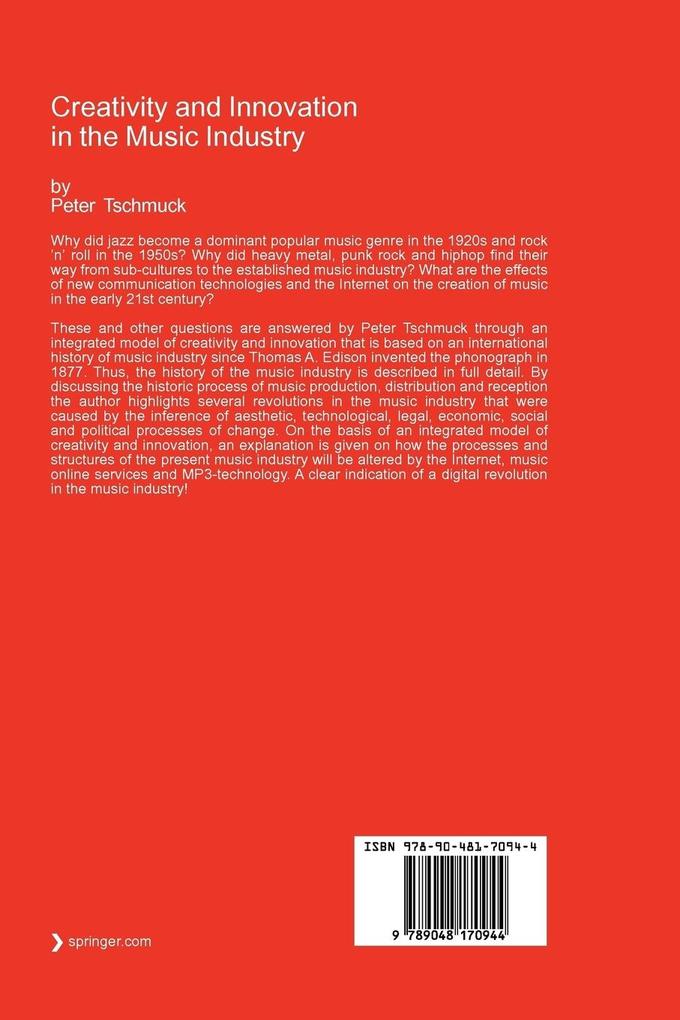 Weitere Ansicht: Creativity and Innovation in the Music Industry | Peter Tschmuck