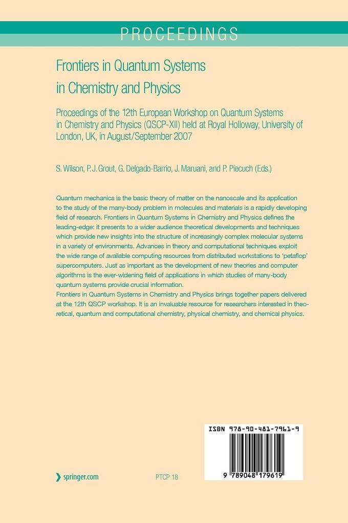 Weitere Ansicht: Frontiers in Quantum Systems in Chemistry and Physics