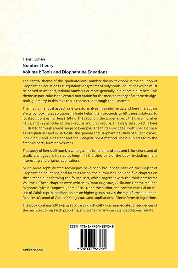 Weitere Ansicht: Number Theory | Henri Cohen