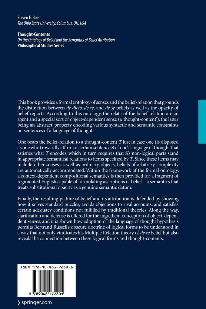 Weitere Ansicht: Thought-Contents | Steven E. Boër